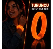 Turuncu Kalın Glow Bileklik – Kırılarak Yanan Parti ve Festival Bilekliği