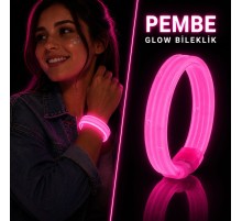Pembe Kalın Glow Bileklik – Kırılarak Yanan Parti ve Festival Bilekliği