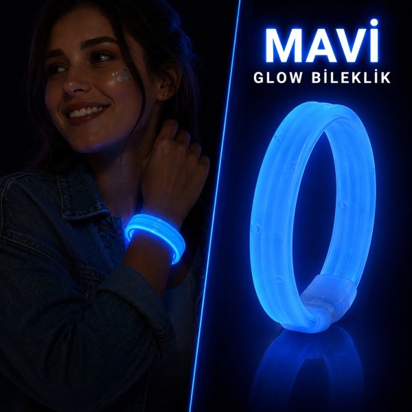 toptan-xml-dropshipping-Mavi Kalın Glow Bileklik – Kırılarak Yanan Parti ve Festival Bilekliği