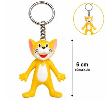 Sevimli Sarı Kedi Figürlü Anahtarlık 6 Cm