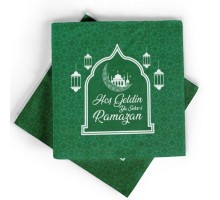 Yeşil Renk Hoşgeldin Ya Şehr-i Ramazan Kağıt Peçete 20 Adet