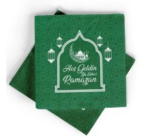 Yeşil Renk Hoşgeldin Ya Şehr-i Ramazan Kağıt Peçete 20 Adet