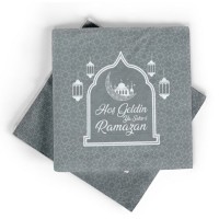 Gümüş Renk Hoşgeldin Ya Şehr-i Ramazan Kağıt Peçete 20 Adet