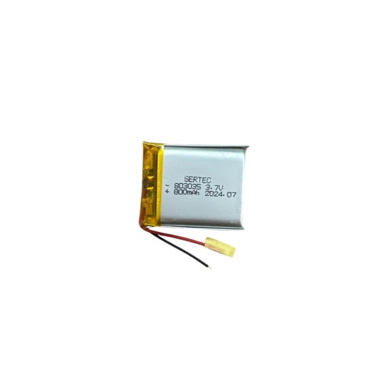 803035 3.7V 800 MAh Li-Polymer Pil (Devreli/1.5A)
