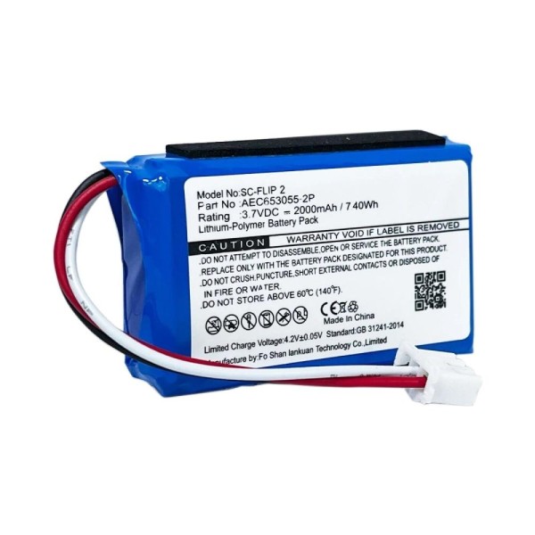 JBL Flip 2 uyumlu 3.7v 2000 mah Soketli Batarya