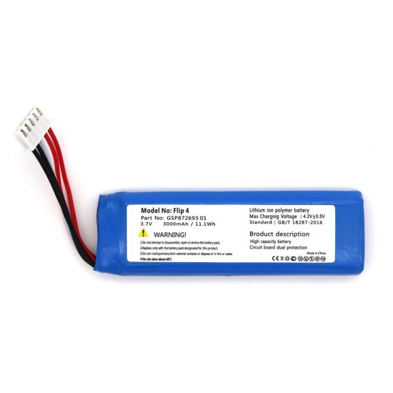 toptan-xml-dropshipping-Flip 4 uyumlu 3.7v 3000 mah Soketli Batarya
