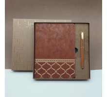 Kutulu Çizgili Lüks Defter Kalem Hediye Seti