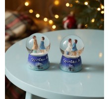 Winter Temalı Sevimli Çiftler Mini Işıklı Kar Küresi