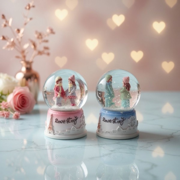 toptan-xml-dropshipping-Love Story Işıklı Mini Kar Küresi