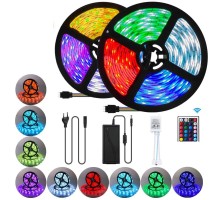 Animasyonlu Tak Çalıştır Kumandalı Rgb Şerit Işık Aydınlatma Şerit Led 10 Mt