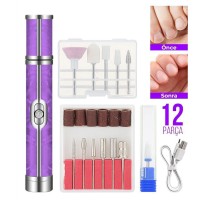 Şarjlı Manikür Bakım Seti 12 Parça Başlık Seti