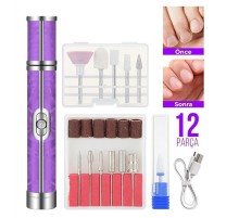 Şarjlı Manikür Bakım Seti 12 Parça Başlık Seti