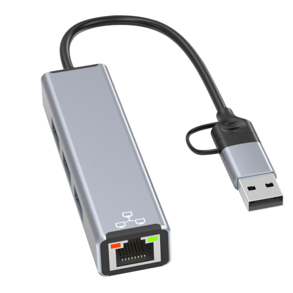 toptan-xml-dropshipping-Airsky Hc78 Usb Type C 2 İn 1 Usb Hub Ethernet Çevirici