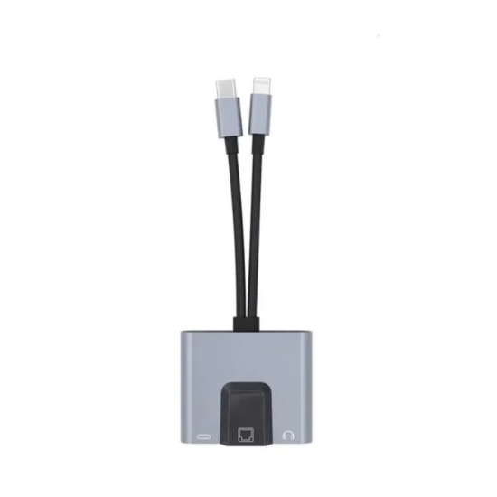 ZR815 Lightning Type-C 3 İn 1 Ethernet Çevirici Aux