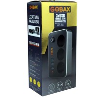 GOBAX Mg-103 3xusb 2.1a 3x Priz Anahtarli Termal Akim Korumali Priz 2m Kablo