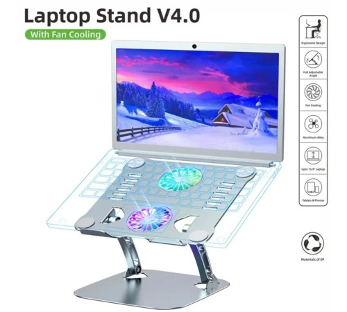 toptan-xml-dropshipping-Laptop Stand V4.0 Işikli Fanli Laptop Stand ZR523