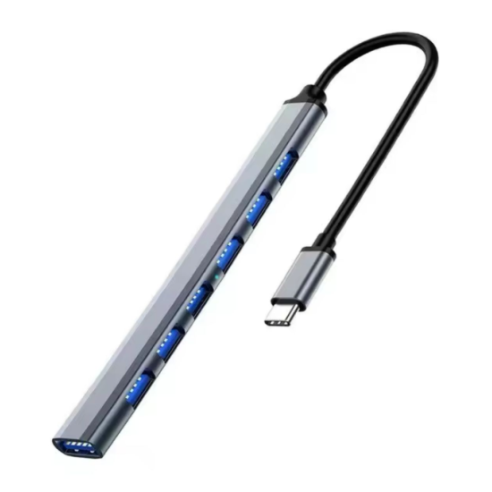 toptan-xml-dropshipping-ZR289 Ads 303/C Type-C 7 Port Metal Usb Hub