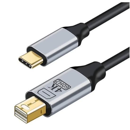 toptan-xml-dropshipping-ZR126 Siyah Type-C Mini Dp Çevirici Kablo 1,8 M