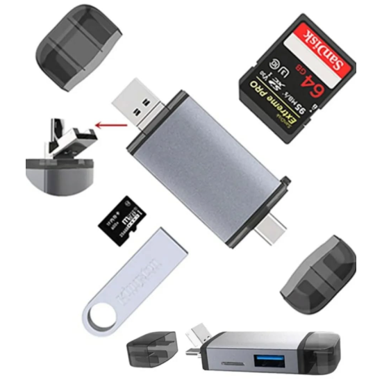 toptan-xml-dropshipping-ZR428 T993A Type-C 3 İn 1 Card Reader