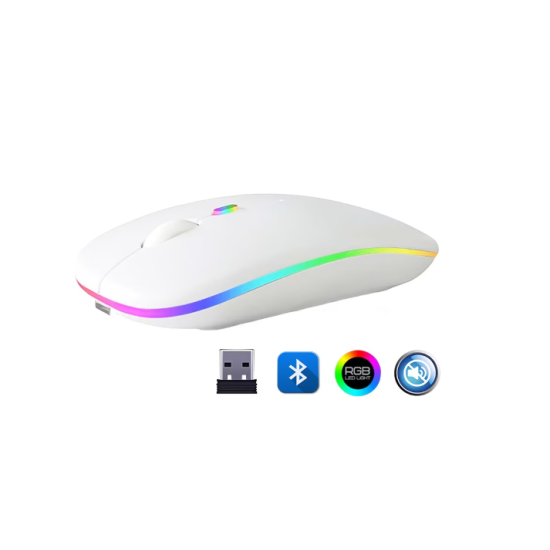 toptan-xml-dropshipping-ZR215 Cba100 Rgb Beyaz Şarjlı Mouse