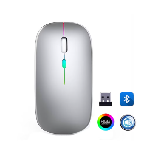 toptan-xml-dropshipping-ZR215 Cba100 Rgb Gümüş Şarjlı Mouse