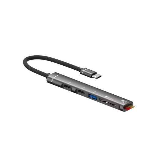 toptan-xml-dropshipping-ZR562 Type-C 5 İn 1 Usb Hub Card Reader
