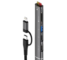 ZR563 Lightning Type-C 5 İn 1 Usb Hub Card Reader