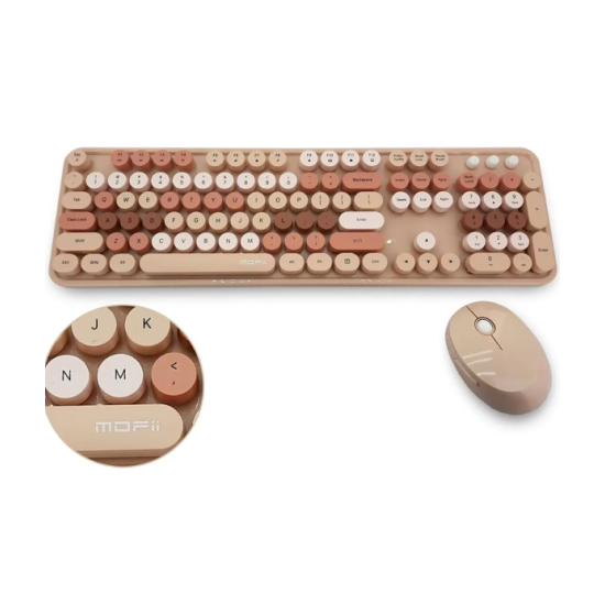 toptan-xml-dropshipping-Mofii Kahverengi Sweet Dm Combo Klavye Mouse Set