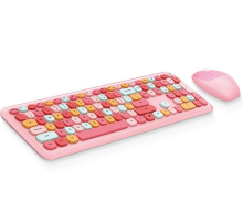 Mofii No666 Pembe Klavye Mouse Set