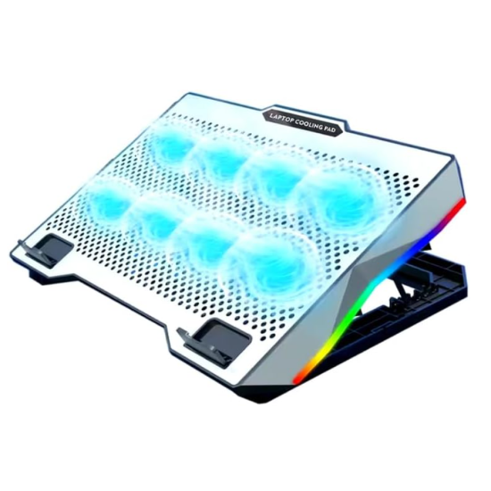 toptan-xml-dropshipping-ZR S608 Rgb 8 Fan Metalik Laptop Suğutucu