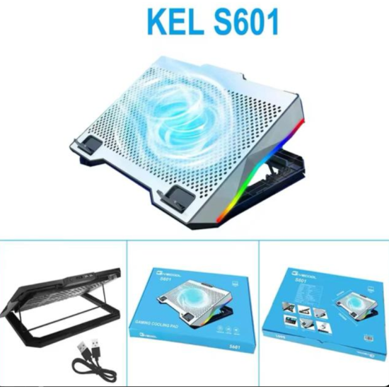 toptan-xml-dropshipping-ZR924 S601 Tek Fanlı Rgb Metalik Laptop Soğutucu