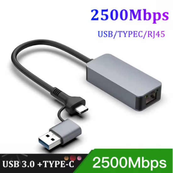 toptan-xml-dropshipping-Usb/Type C 2.5G Ethernet Çevirici ZR1144