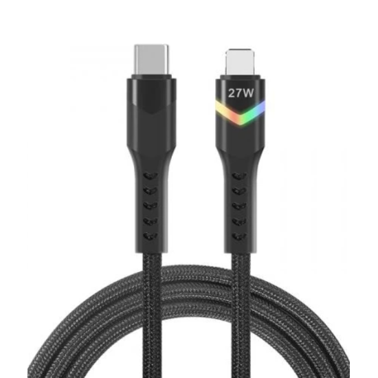 toptan-xml-dropshipping-ZR536 Type-C To Lightning 27W Ledli Pd Kablo 1 M