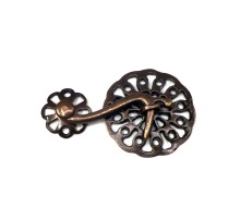 Antik Bakır 50 Adet Zamak Çengel Kilit 56x33 mm - Yuvarlak, Karşılıklı Mobilya, Dolap, Sandık, Kutu, Kapak Çengel Kilidi