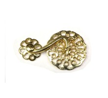 Sarı 50 Adet Zamak Çengel Kilit 56x33 mm - Yuvarlak, Karşılıklı Mobilya, Dolap, Sandık, Kutu, Kapak Çengel Kilidi