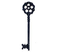 Çiçek Dekoratif Anahtar, 220x56 mm - Büyük Boy, Vintage, Retro, Çiçekli Stil Süs Aksesuar Anahtar