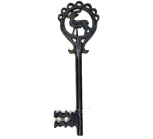 Geyik Figürlü Dekoratif Anahtar 250x80 mm - Büyük Boy Vintage Rustik Mobilya Sandık Aksesuar Süs