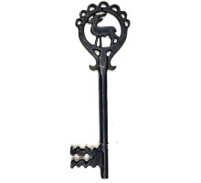 Geyik Figürlü Dekoratif Anahtar 250x80 mm - Büyük Boy Vintage Rustik Mobilya Sandık Aksesuar Süs