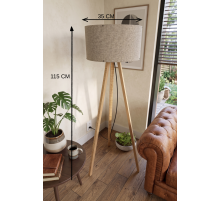 3 Ayaklı Tripod Lambader Vizon Kumaş Başlık