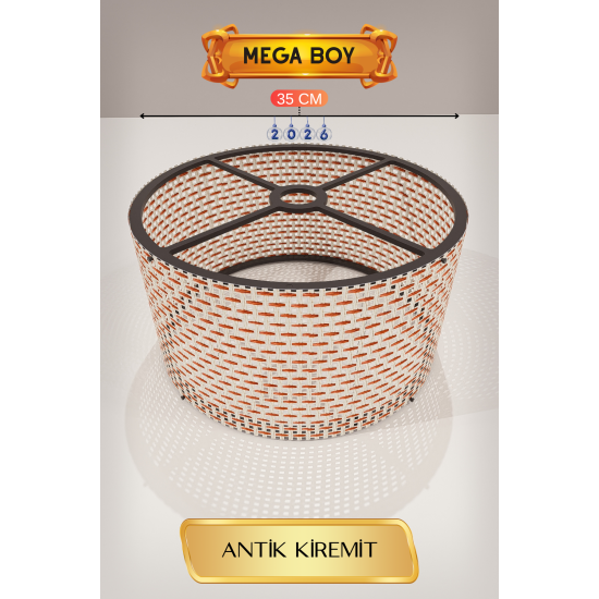 Antik Kiremit Lambader Başlığı 35 CM Mega Boy