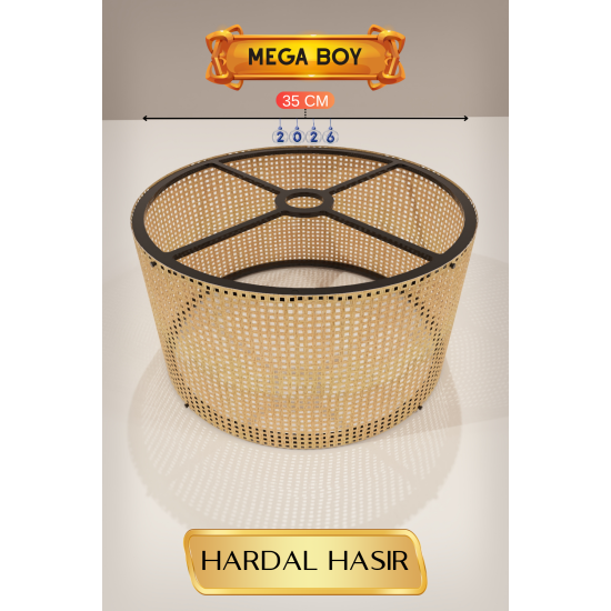 Hardal Hasır Lambader Başlığı 35 CM Mega Boy