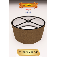 Tütün Kahve Lambader Başlığı 35 CM Mega Boy