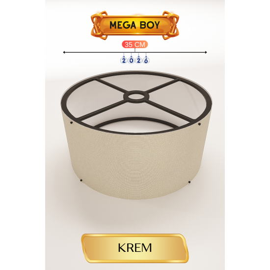 Krem Lambader Başlığı 35 CM Mega Boy