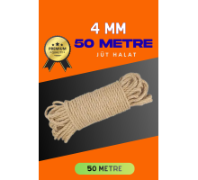 4 MM 50 Metre Jüt Halat Dekoratif Hasır İp Urgan Süs