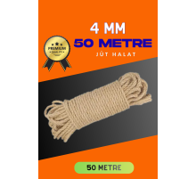 4 MM 50 Metre Jüt Halat Dekoratif Hasır İp Urgan Süs