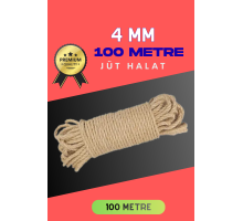 4 MM 100 Metre Jüt Halat Dekoratif Hasır İp Urgan Süs