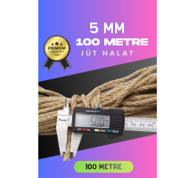 5 MM 100 Metre Jüt Halat Dekoratif Hasır İp Urgan Süs