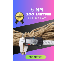 5 MM 100 Metre Jüt Halat Dekoratif Hasır İp Urgan Süs