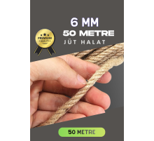 6 MM 50 Metre Jüt Halat Dekoratif Hasır İp Urgan Süs