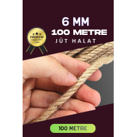 6 MM 100 Metre Jüt Halat Dekoratif Hasır İp Urgan Süs
